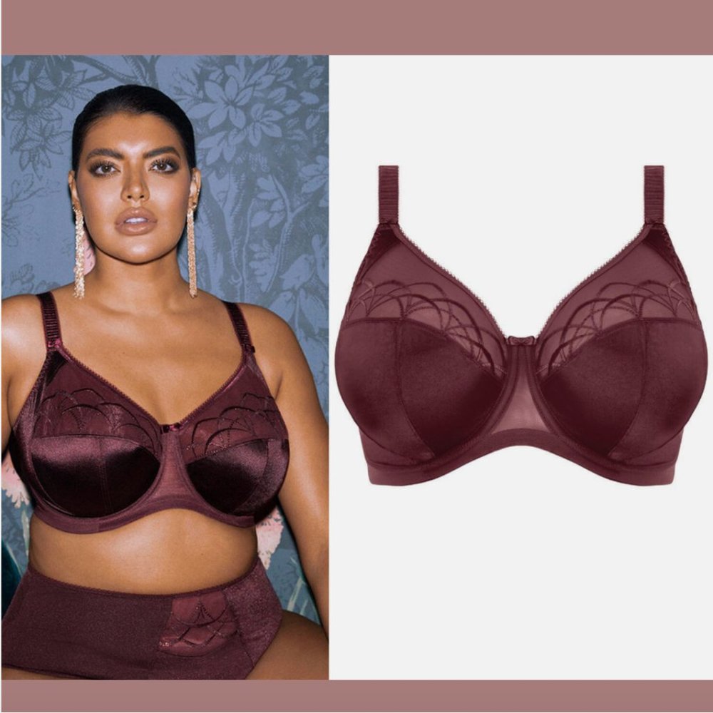 NWT $62‎ Elomi [ 34L US ] Cate Underwired Bra in Raisin #6066